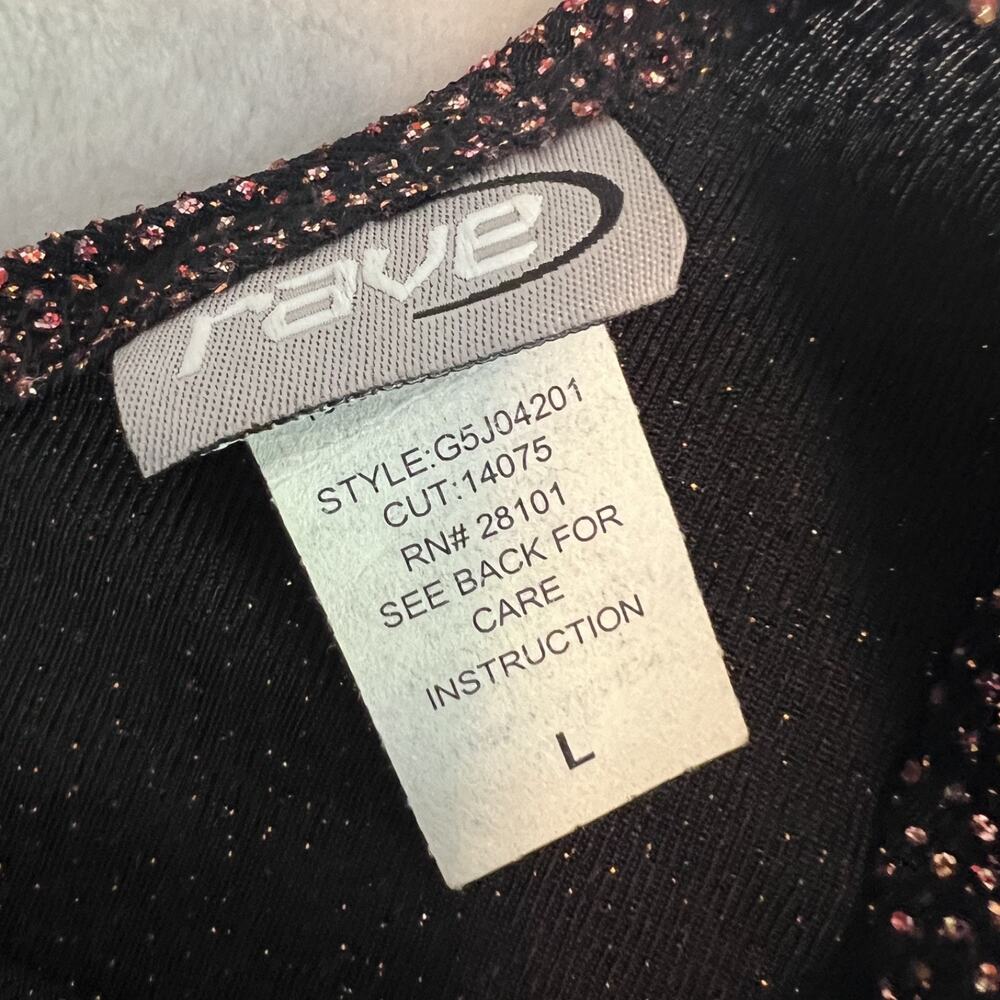 VTG Rave Top Womens Large Black Pink Glitter Beaded Fairy‎ Whimsigoth Y2K Party - Picture 9 of 13